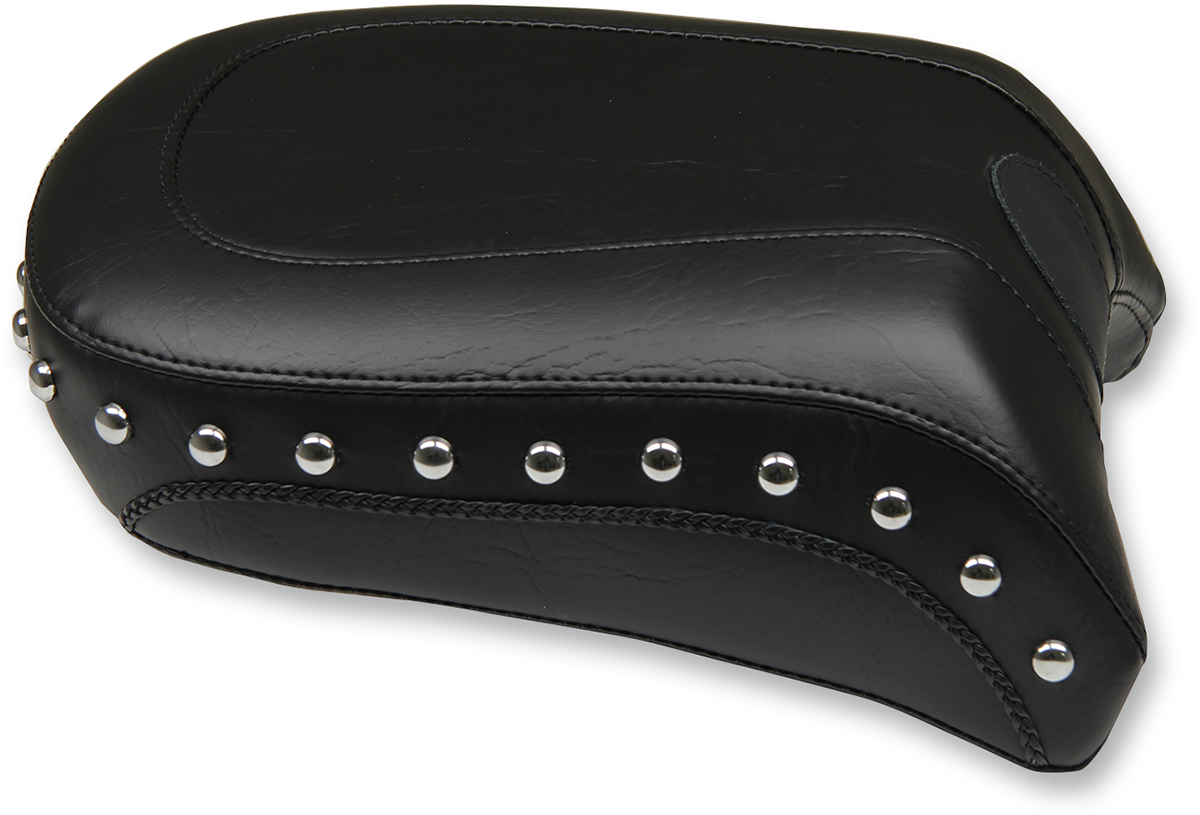 MUSTANG Wide Touring Recessed Passenger Seat - Chrome Studs - Black - FLSTN '05-'17