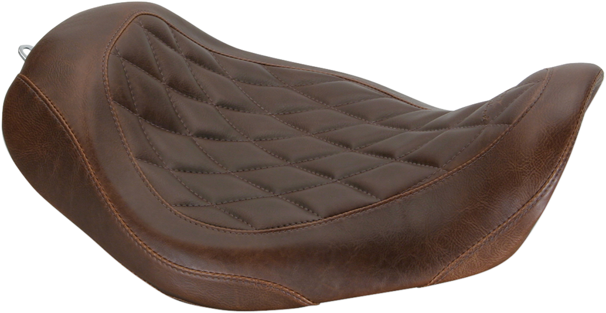 MUSTANG Wide Tripper™ Solo Seat - Diamond - Brown - Dyna '06-'17