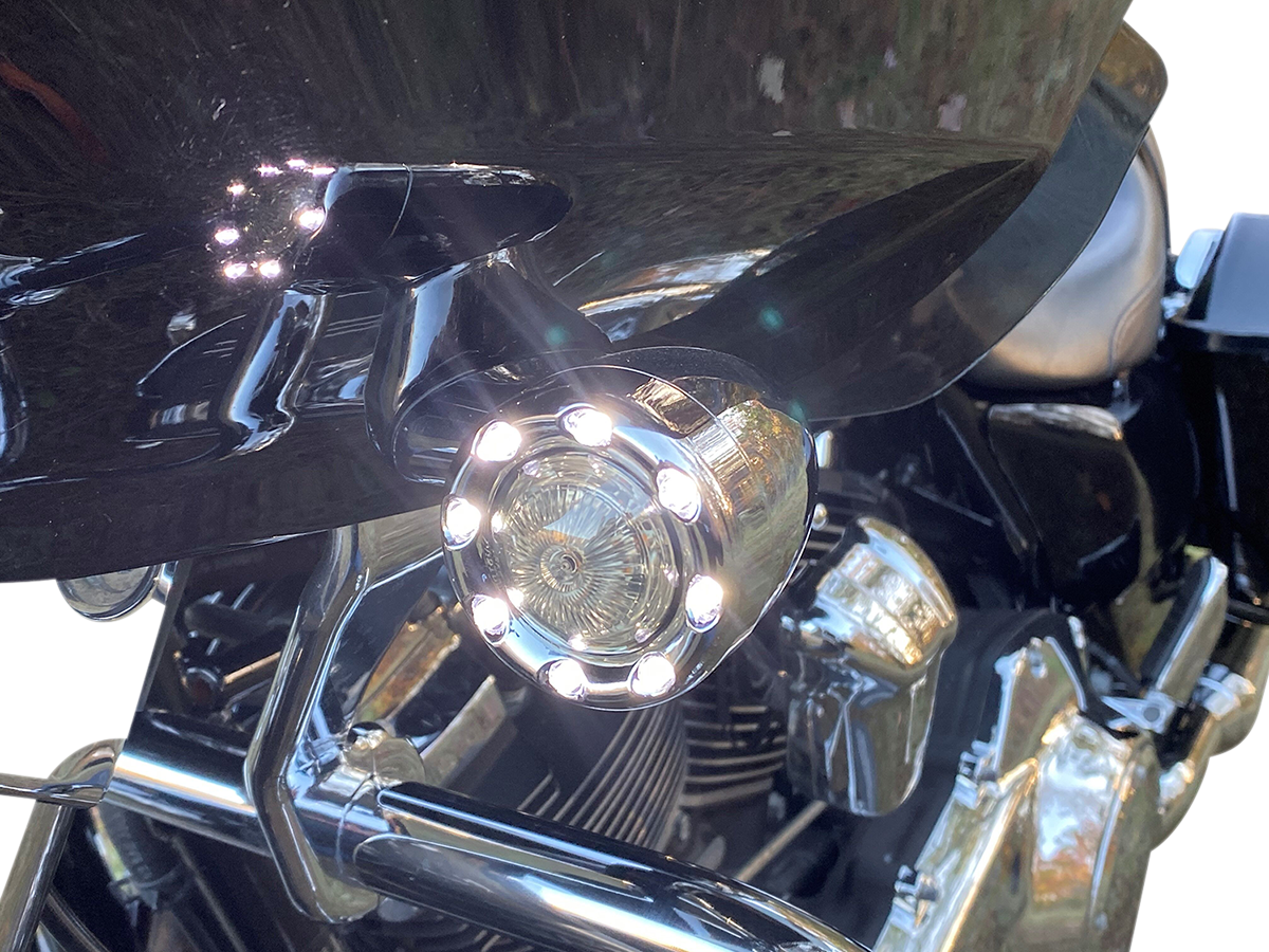CUSTOM DYNAMICS ProBEAM Bullet Ringz™ 1157 JAE Front Turn Signal - Chrome - Smoke Lens