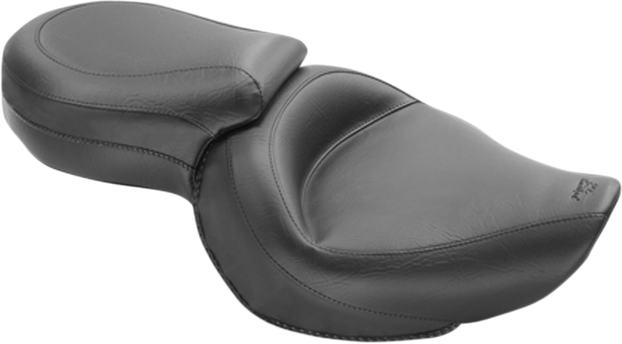 MUSTANG Wide Touring One-Piece 2-Up Vintage Style Seat - Black - Sportster '04-'21 with 4.5 Gallon Tank