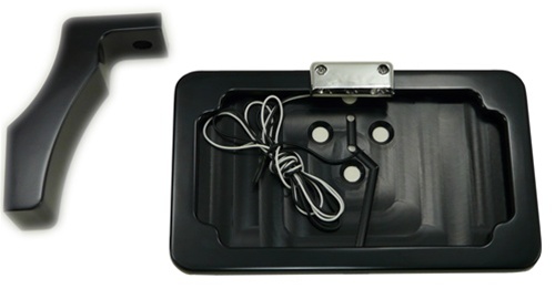 FOOTPEG MOUNT LICENSE PLATE BRACKET WITH L.E.D. (BLACK) (PRODUCT CODE #A3065ABLED)
