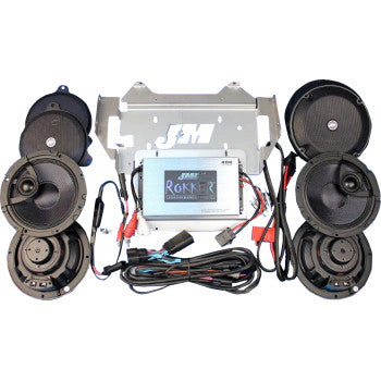 J & M 400 W 4-Channel Amplifier/Speaker Kit -Glide Ultra'14-'23 FLHTK/FLHT/FLHCUTGRKT6-400HC14-UL4