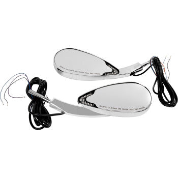 CUSTOM DYNAMICS Mirrors - Side View - with LED Turn Signals - Chrome - Pair