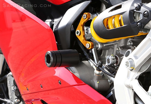 Ducati 899 Panigale Engine Frame Sliders by Sato Racing w/ Suspension Support