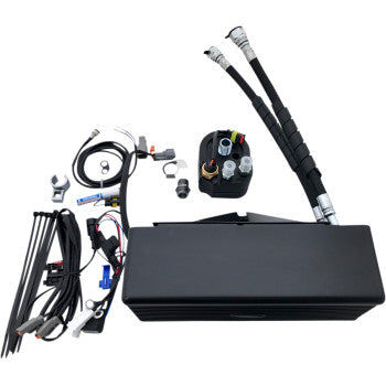ULTRACOOL Below Regulator Mount Oil Cooler Kit with Fan for S&S T Series Engines - Flat Black - Dyna '93-'17