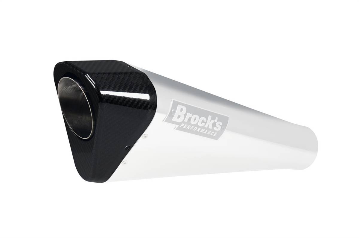 Brocks Replacement Penta-Carbon Exhaust Black Endcap (Includes Rivets)