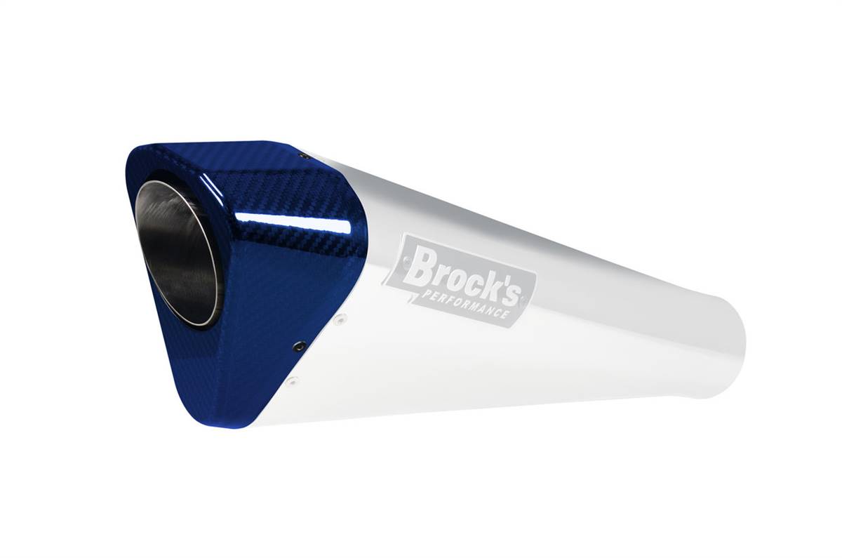 Brocks Replacement Penta-Carbon Exhaust Sapphire Endcap (Includes Rivets)