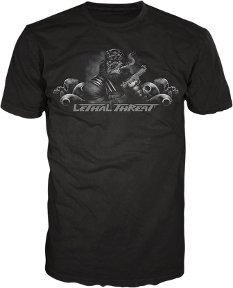 Lethal Threat Men's Pistol Packing Gorilla Biker T-Shirt