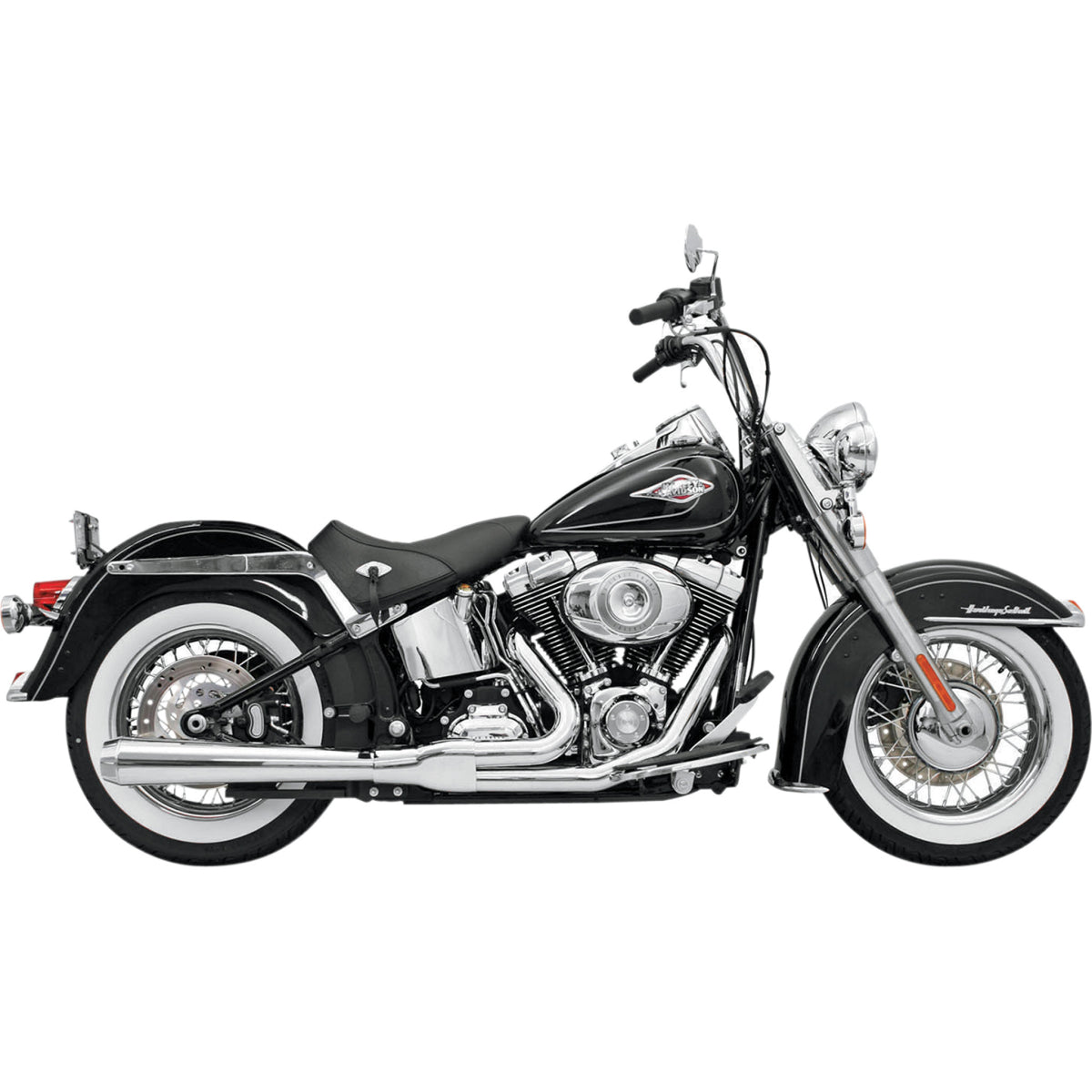 Bassani Xhaust Road Rage 2-Into-1 Exhaust System - 12111J For Harley Softail 1986-2017