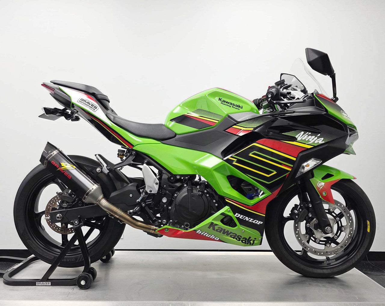 Graves Motorsports LINK Stainless/Carbon Full Exhaust System Kawasaki