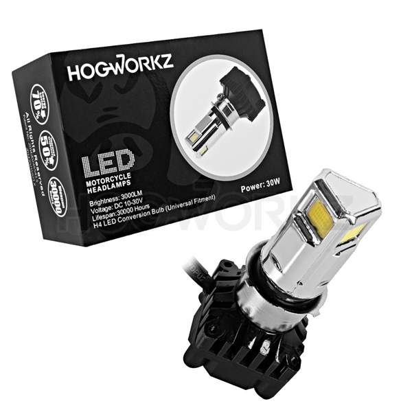 H4 LED Motorcycle Headlight Bulb - CREE 28W White 6000K
