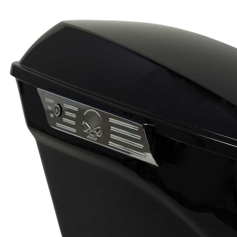 Harley Davidson '14-'18 Chrome Numbskull Harley Saddlebag Latch Covers | HOGWORKZ
