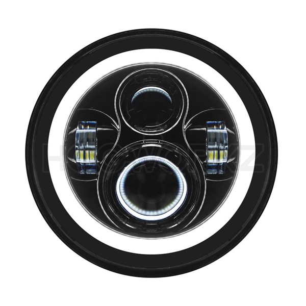 Harley Davidson 7" Black Daymaker Replacement Halo Headlight | HOGWORKZ
