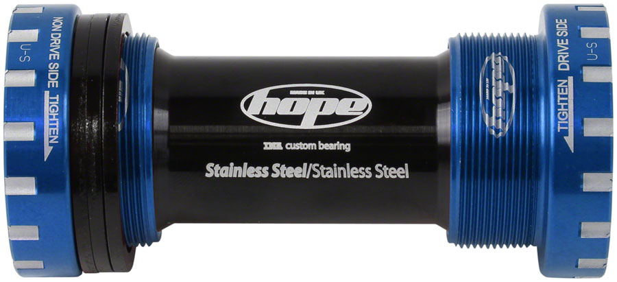 Hope BSA Threaded Bottom Bracket - 68/73mm, For 24mm Spindle, Stainless, Blue