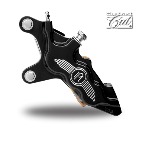 Harley Big Twin '84-'99 Front Right Contrast Cut 6-Piston Differential Bore Caliper for 11.5" Discs by Performance Machine