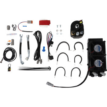 ULTRACOOL Side Mount Oil Cooler for S&S T-Series Engines - Naked - Black - Touring '09-'16