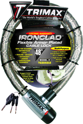 Trimax Gladiator Series Armored Braided Cable Lock - 48-inch