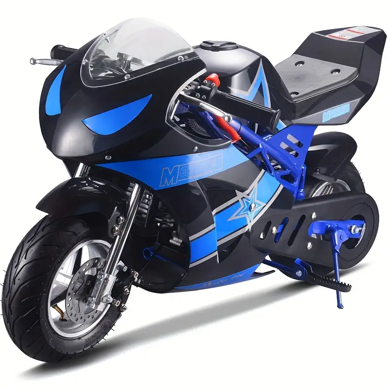 GT 49cc Gas Pocket Bike – 2-Stroke Engine, Front & Rear Disc Brakes, 11-Inch Pneumatic Street Tires
