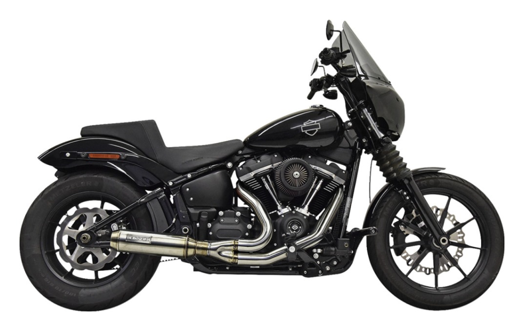 Bassani 49 State Road Rage III 2-Into-1 Exhaust System With Superbike Muffler For Harley Softail 2018-2024