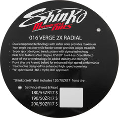 SHINKO VERGE 2X TIRE SIGN VERGE 2X INSERT
