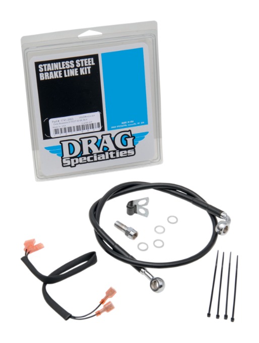 Drag Specialties Rear Brake Line Kit For Non-ABS Harley FX Softail 1989-1999
