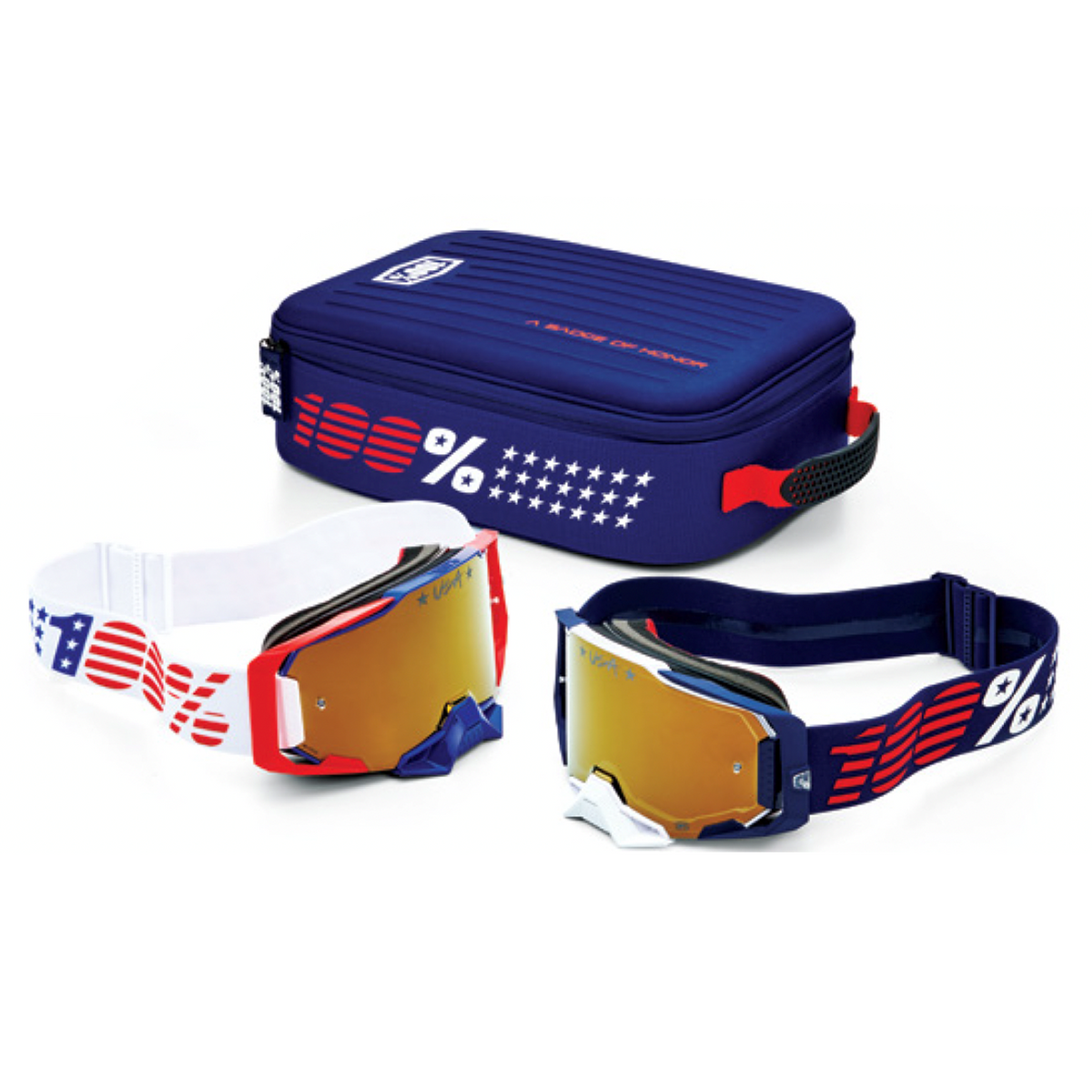 100% Dual Armega Patriot Pro Goggle Pack