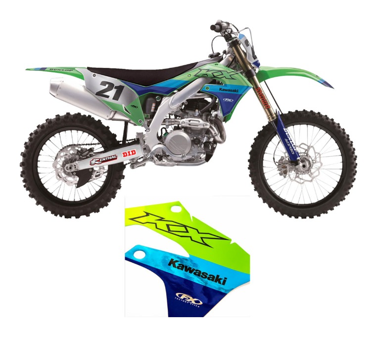 Factory Effex Candy Chrome Shroud / Airbox Graphics Kit Kawasaki KX450F 2016-2018
