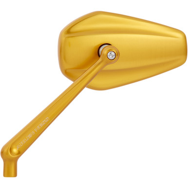 Arlen Ness #13-154 - Mirror - Mini/Stocker - Side View - Hexagon - Gold - Right
