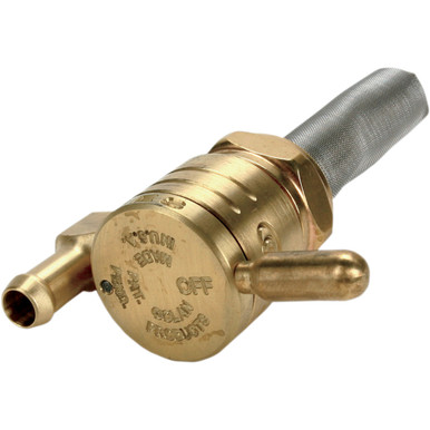 Golan Products #76-312D-BS - "Click-Slick" Fuel Petcock - Downward - Raw Brass - 22mm
