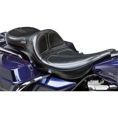 LE Pera #LH-957DL - Maverick Daddy Long Legs Seat - Black - Stitched - FLT '02-'07