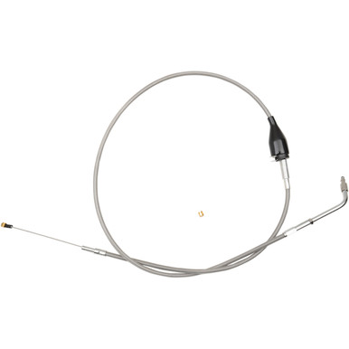 LA Choppers #LA-8100ID00 - Stainless Braided Handlebar Idle Cable - Stock - Dyna/Softail
