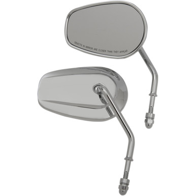 Drag Specialties - Mirrors - OEM/Replacement - Side View - Teardrop - Short Stem - Chrome - Pair