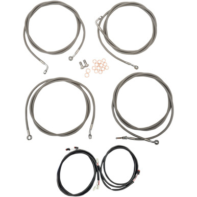 LA Choppers #LA-8054KT3-16 - Complete Plug-and-Play Cable Kit - 15" - 17" Handlebars - '17-'20 Touring - ABS - Stainless
