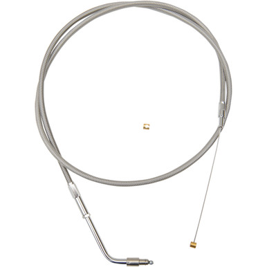 LA Choppers #LA-8100TH13 - Stainless Braided Handlebar Throttle Cable - 12"-14" - '96-'15 Softail