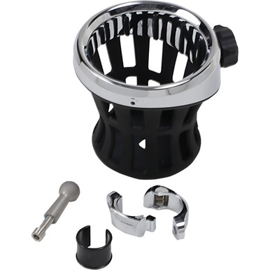 Ciro #50412 - Drink Holder - 7/8"-1" Handlebar Mount - Chrome/Chrome Clamp