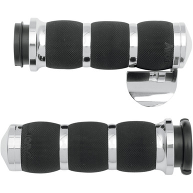 Avon Grips #AIR-90-CH-FLY-B - 3-Ring Air Cushioned Grips - TBW - Throttle Boss - Chrome