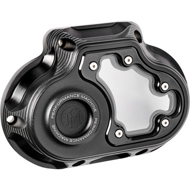 Performance Machine (PM) #0177-2081M-SMB - Transmission Side Cover - Vision - Black Ops™ - M8 Softail