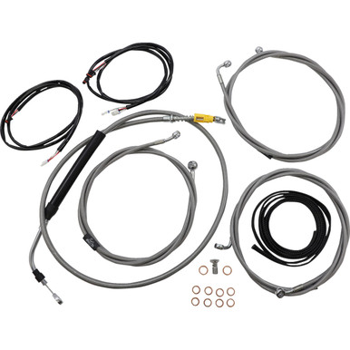 LA Choppers #LA-8056KT3-19 - Complete Plug-and-Play Cable Kit - 18" - 20" Handlebars - '21-'22 FLH - ABS - Stainless