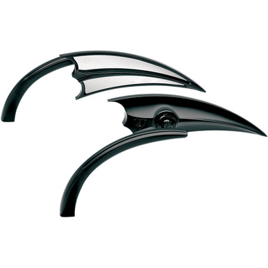 Arlen Ness #13-029 - Mirror - Micro - Scoop - Side View - Triangle - Black - Right