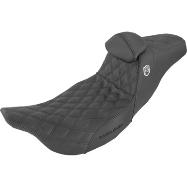 Saddlemen #SC80807DB0 - Pro Series SDC Performance Seat - w/ Backrest - Lattice Stitch/Lumbar Gripper - FL '08-'23
