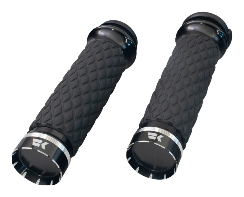 Khrome Werks Tracer Custom Contour Diamond Grips For Harley With Throttle by Wire