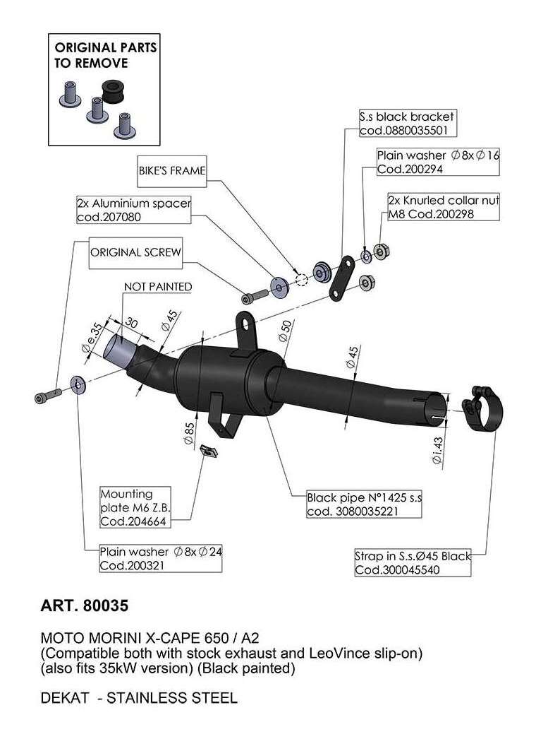 LeoVince Link Pipe Moto Morini X-Cape 2023-2024