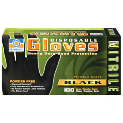 Permatex Black Nitrile Disposable Gloves