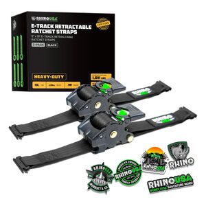 Rhino USA Retractable E-Track Ratchet Straps