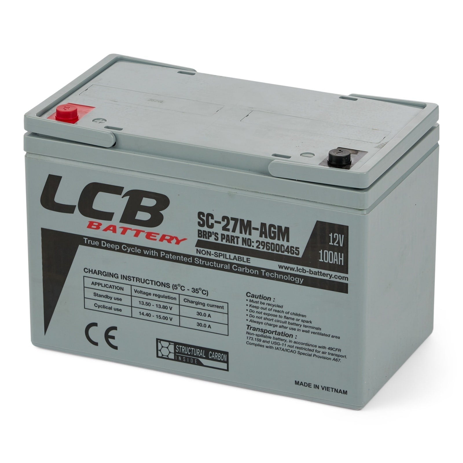 SEA-DOO 12V 100AH FACTORY ACTIVATED MAINTENANCE FREE BATTERY* - 296000465