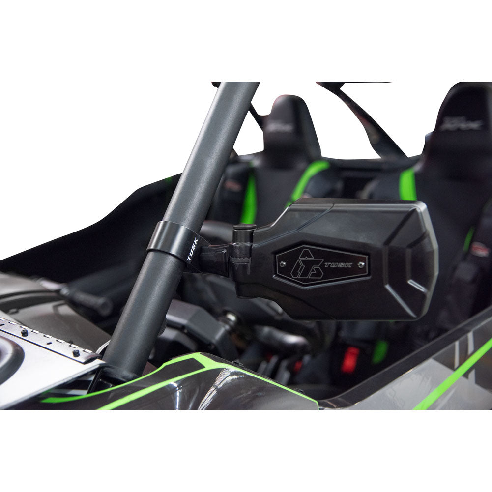 Tusk Pivot Folding Mirror Kit with Low Profile UTV Roll Cage Clamp Arc